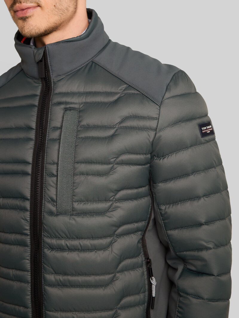 Tom Tailor Lightweight Hybrid Steppjacke mit Stehkragen - Darkest Olive
