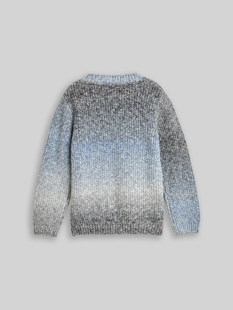 Tom Tailor Strickpullover mit Farbverlauf - Blue Gradient Knit Design Tom Tailor Strickpullover mit Farbverlauf - Blue Gradient Knit Design