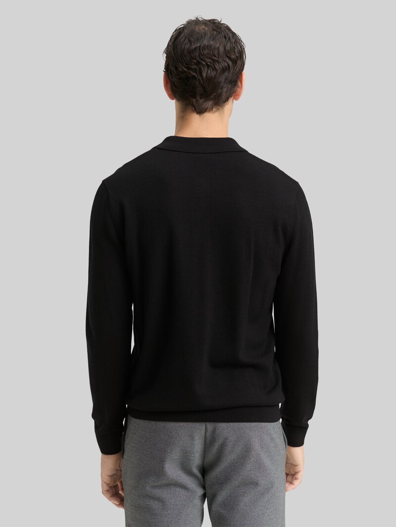 Tom Tailor Strickpullover mit Merinowolle - Black