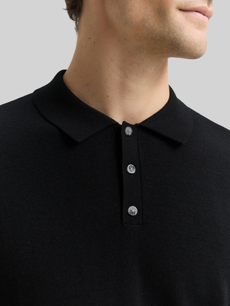 Tom Tailor Strickpullover mit Merinowolle - Black