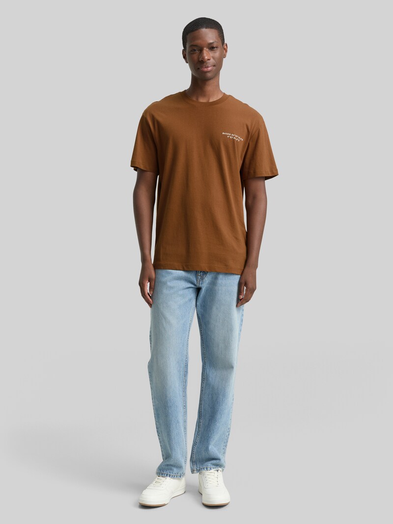 Tom Tailor Relaxed Fit T-Shirt mit Print - Golden Clay