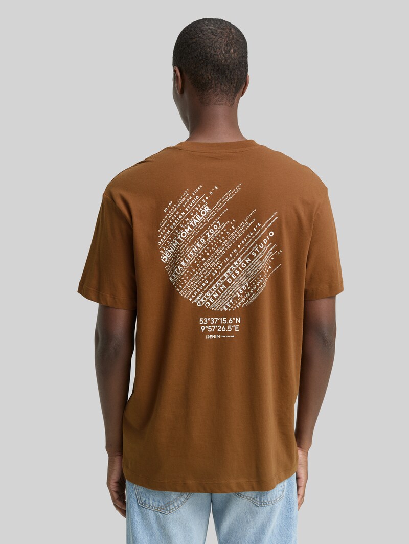 Tom Tailor Relaxed Fit T-Shirt mit Print - Golden Clay