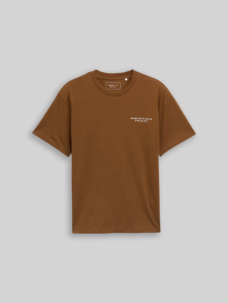 Tom Tailor Relaxed Fit T-Shirt mit Print - Golden Clay