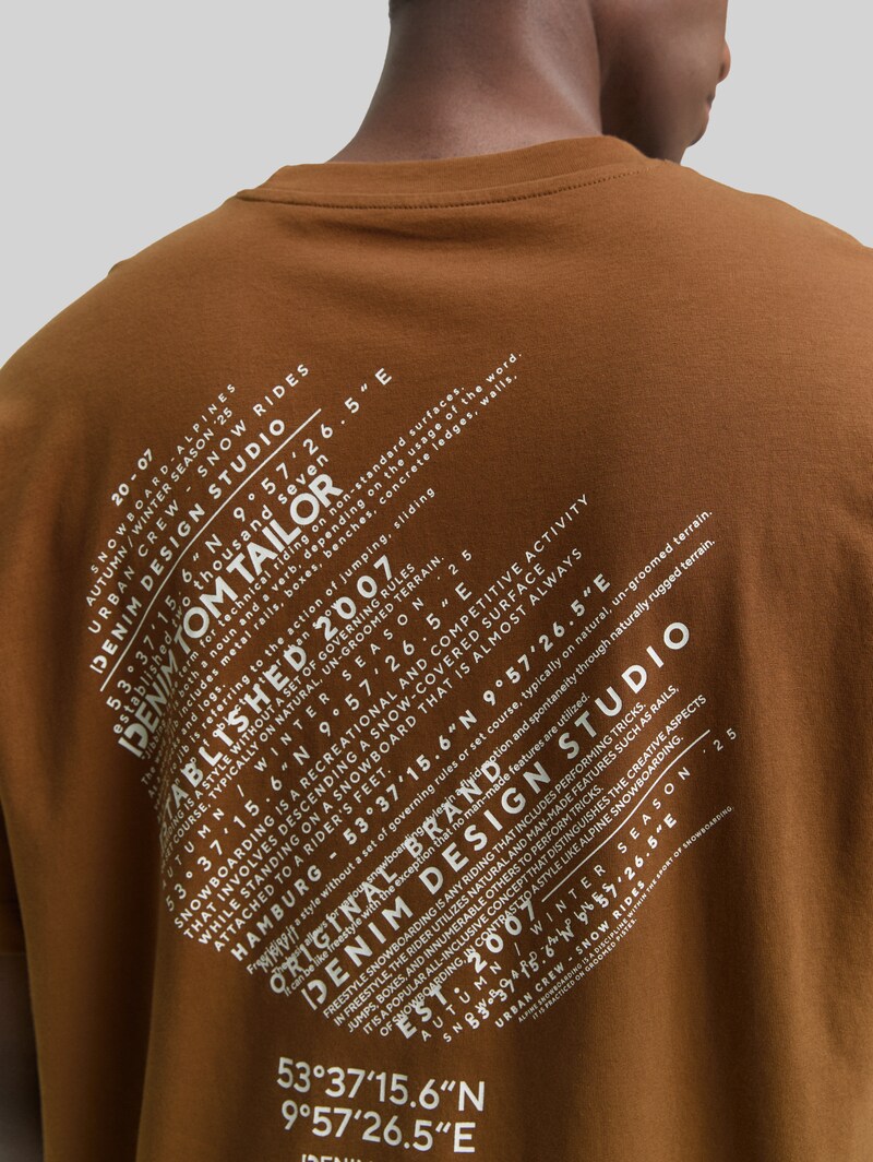 Tom Tailor Relaxed Fit T-Shirt mit Print - Golden Clay