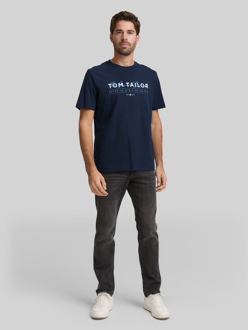 Tom Tailor T-Shirt mit Logo-Print - Sky Captain Blue