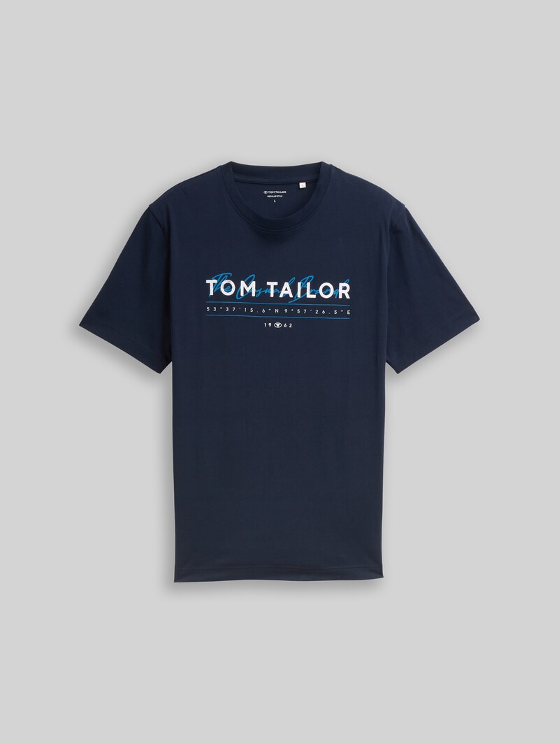 Tom Tailor T-Shirt mit Logo-Print - Sky Captain Blue