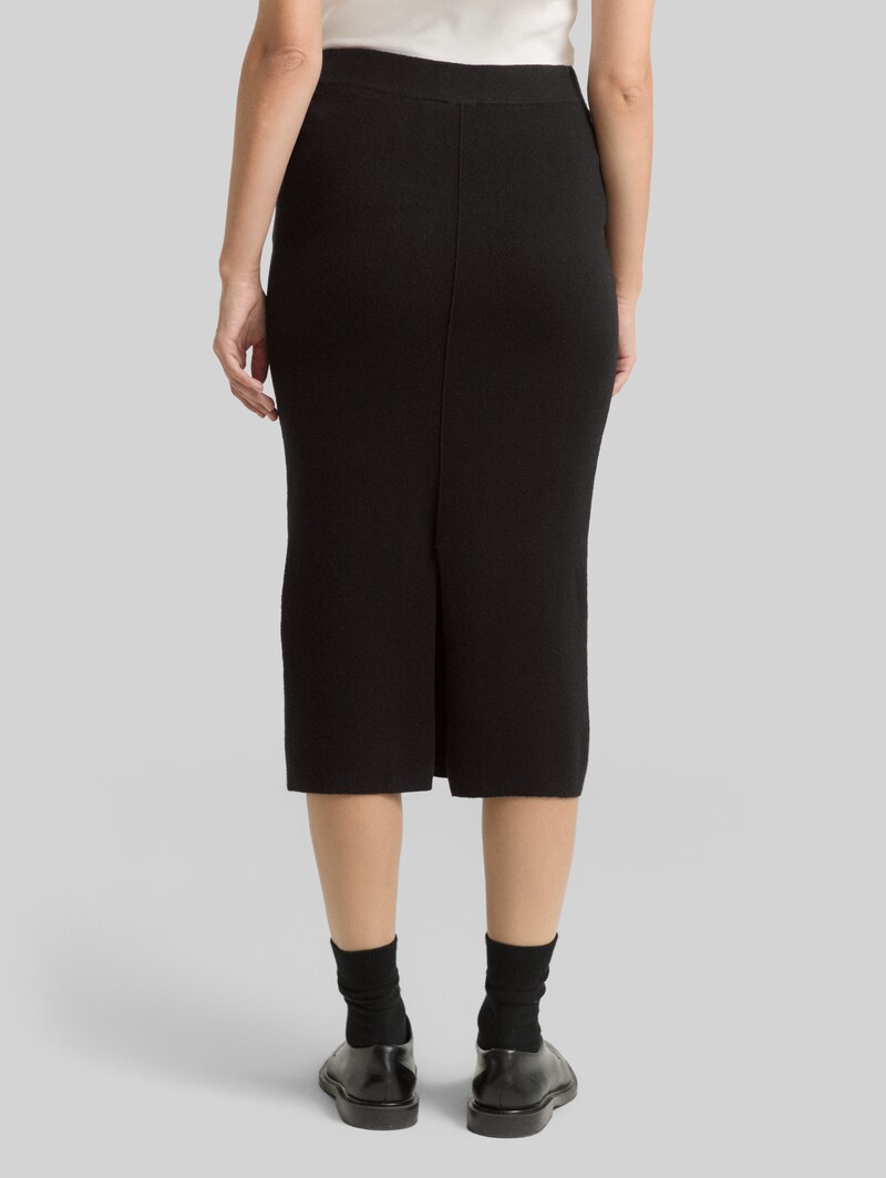 Tom Tailor Midi-Rock mit Schlitz - Deep Black Tom Tailor Midi-Rock mit Schlitz - Deep Black