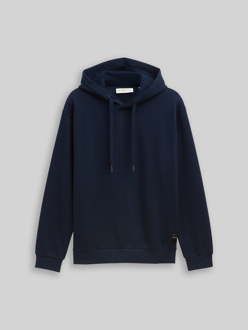 Tom Tailor Hoodie Sweatshirt mit Logo-Badge - Sky Captain Blue