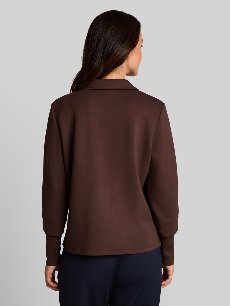 Tom Tailor Scuba Sweatshirt im 2-in-1-Look - Java Dark Brown