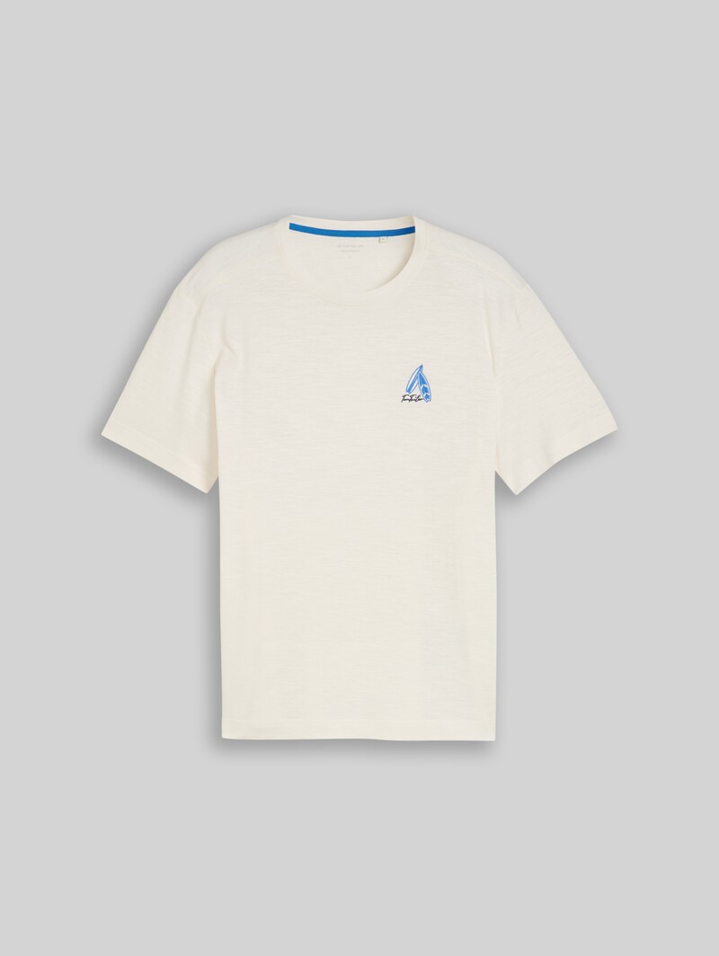 Tom Tailor T-Shirt mit Stickerei - Gardenia White
