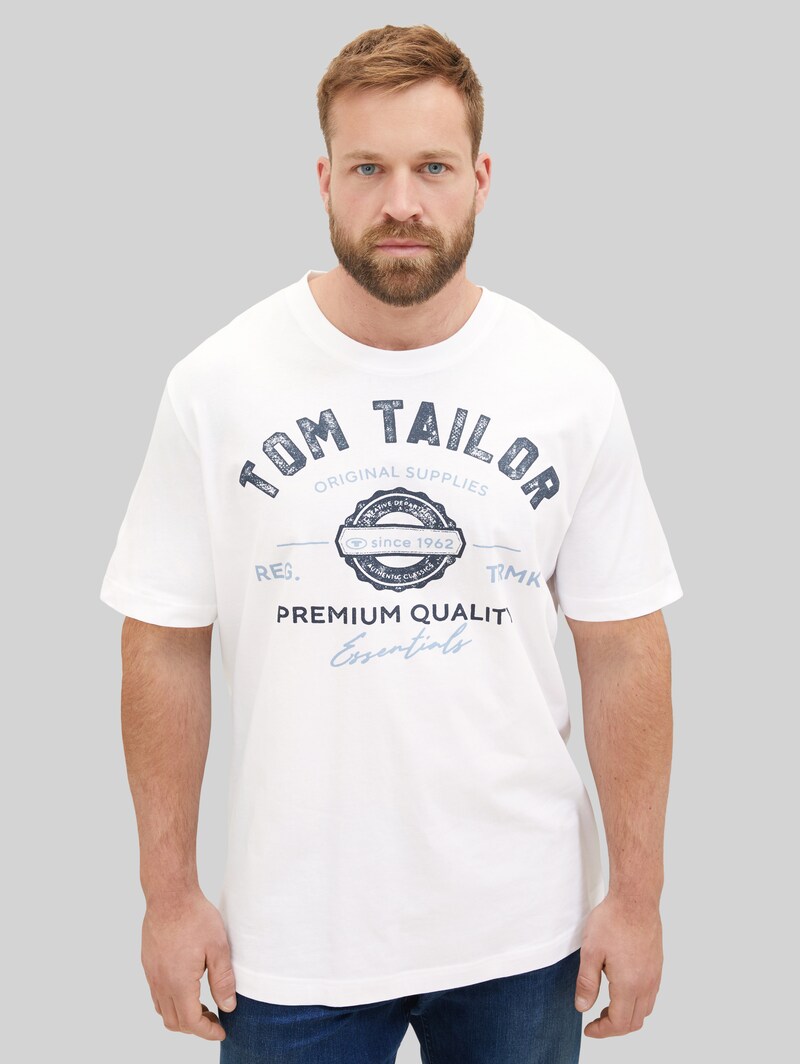 Tom Tailor Plus Size - T-Shirt mit Logo Print - White