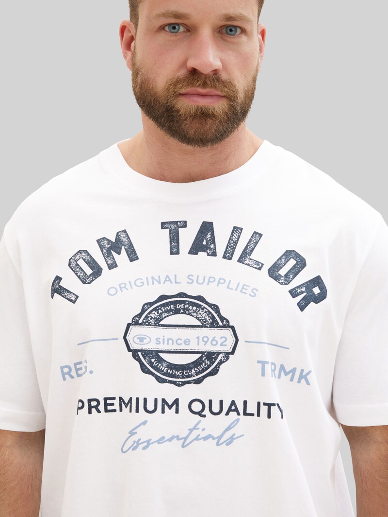 Tom Tailor Plus Size - T-Shirt mit Logo Print - White