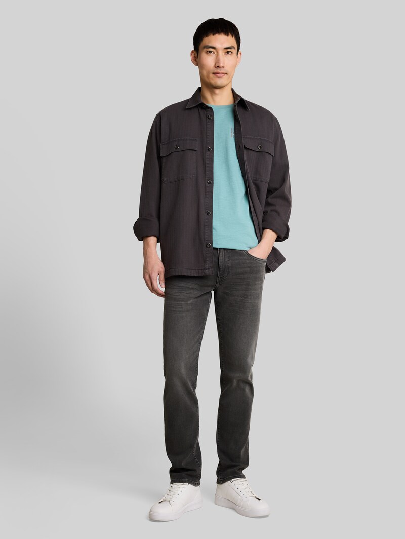 Tom Tailor TTMARVIN STRAIGHT Jeans mit Stretch - Used Dark Stone Grey Denim