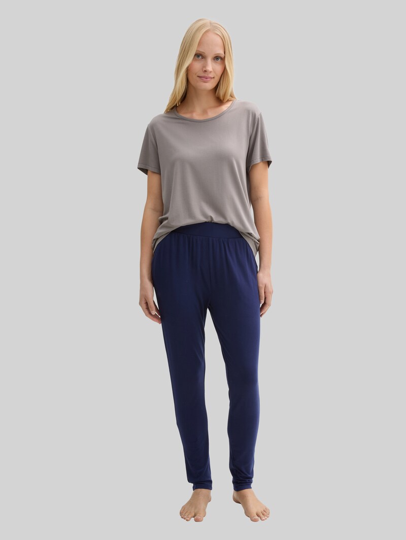 Tom Tailor Basic Pyjama-Hose - Blue-dark-solid
