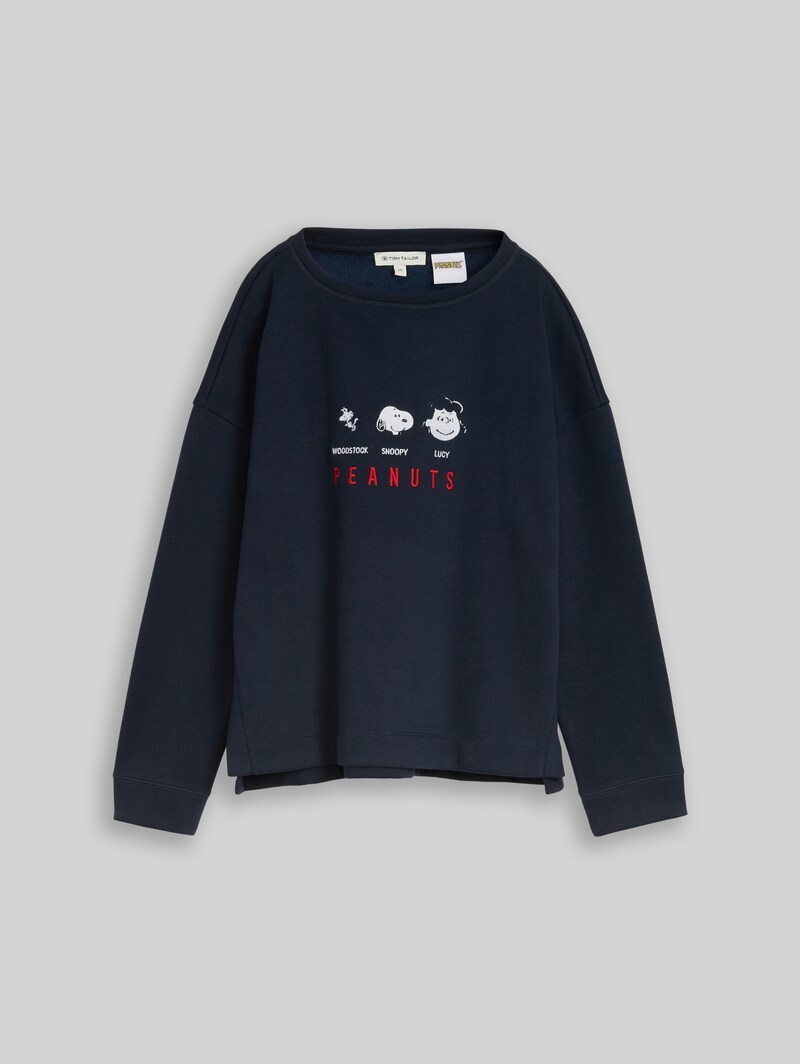 Tom Tailor Loose Fit Sweatshirt mit Snoopy-Print - Sky Captain Blue