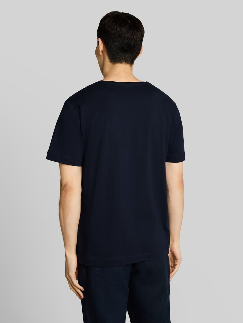Tom Tailor T-Shirt mit Print auf der Brust - Sky Captain Blue
