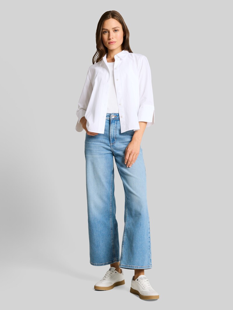 Tom Tailor Popeline Hemdbluse mit 3/4-Arm - White