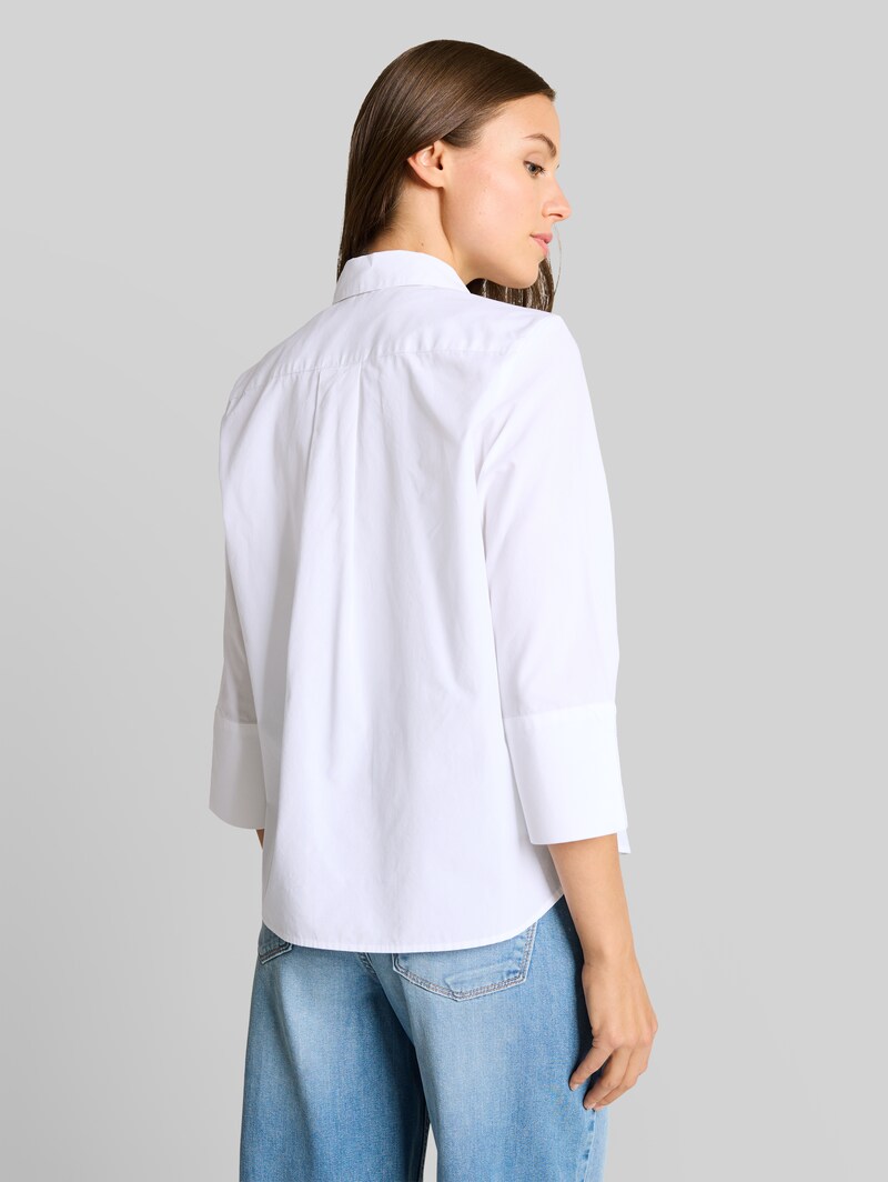 Tom Tailor Popeline Hemdbluse mit 3/4-Arm - White