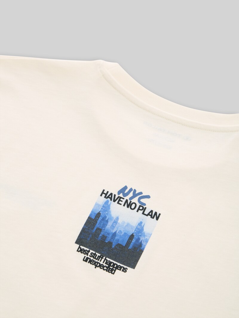 Tom Tailor T-Shirt mit Rückenprint - Wool White