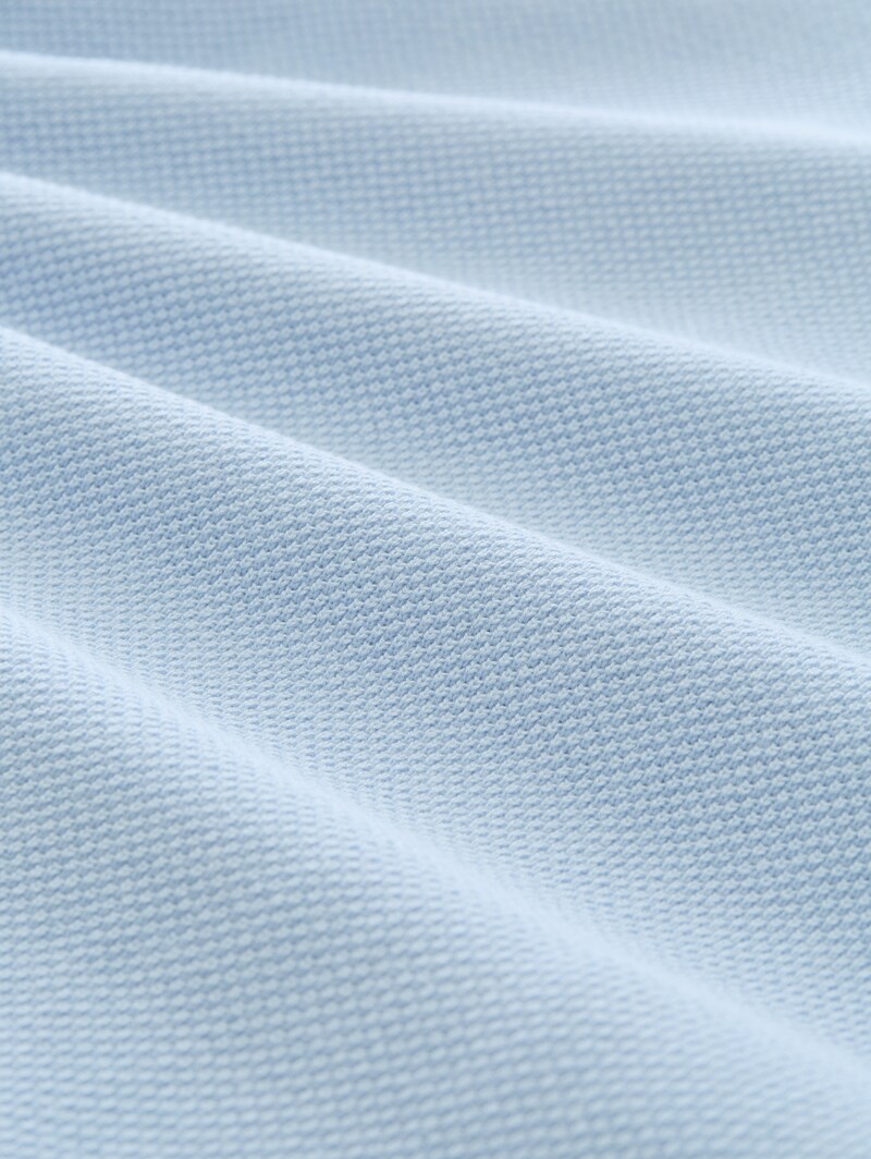 Tom Tailor Piqué Strick-Poloshirt aus Baumwolle - Light Metal Blue