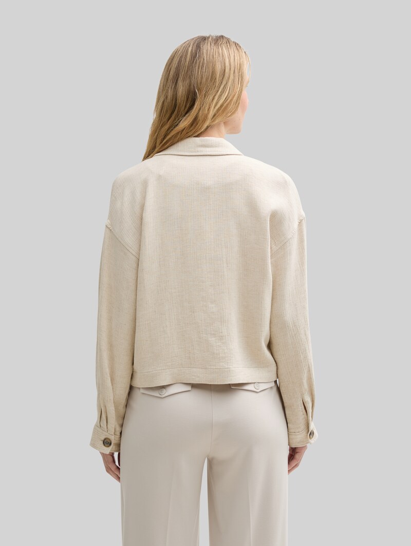 Tom Tailor Oversize Jacke mit Leinenanteil - Champagne
