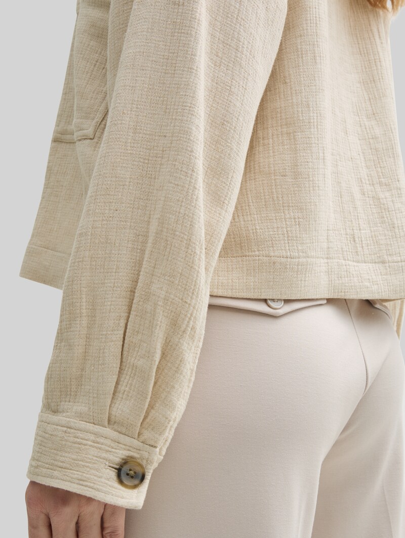 Tom Tailor Oversize Jacke mit Leinenanteil - Champagne