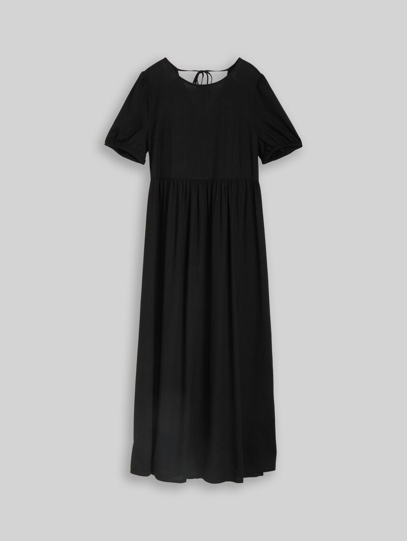 Tom Tailor Midi-Kleid mit Leinenanteil - Deep Black