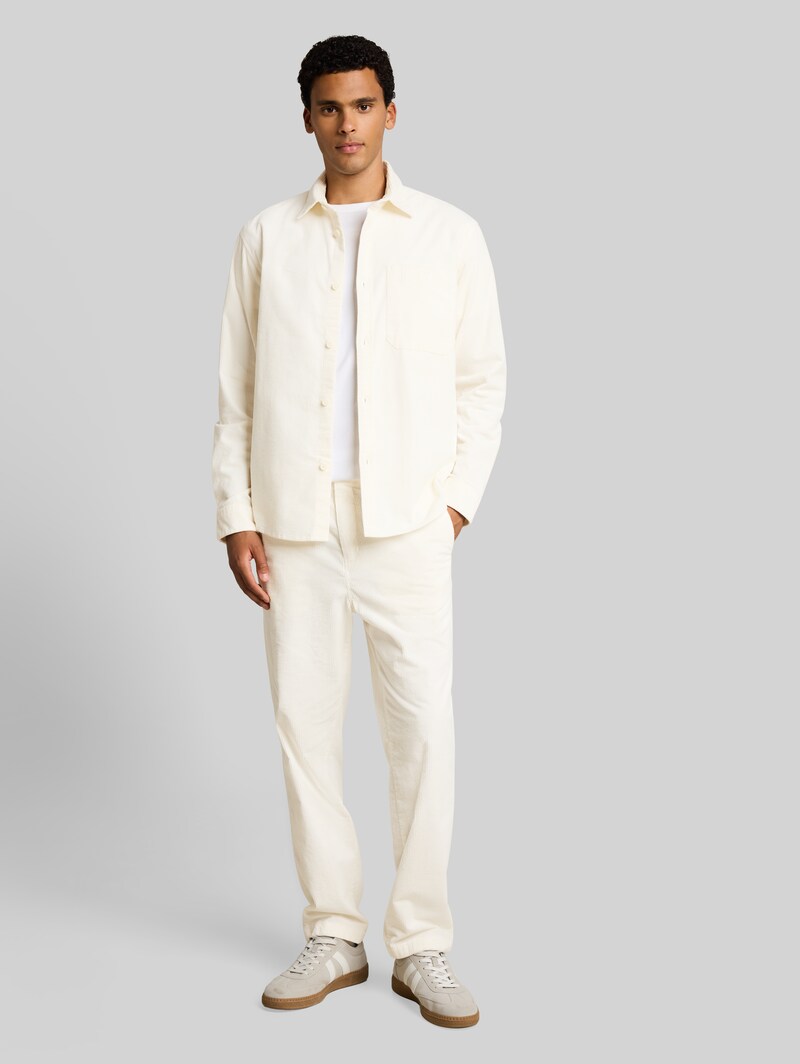 Tom Tailor Relaxed Fit Cordhose - Gardenia White