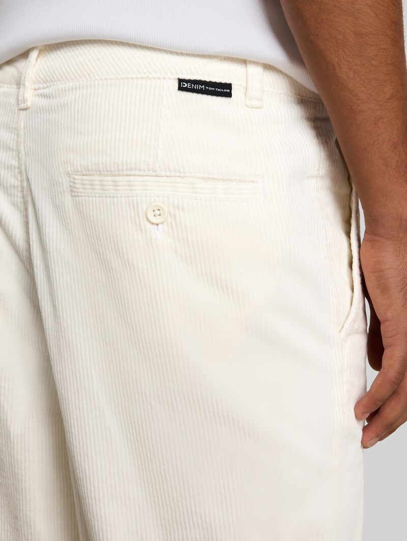 Tom Tailor Relaxed Fit Cordhose - Gardenia White