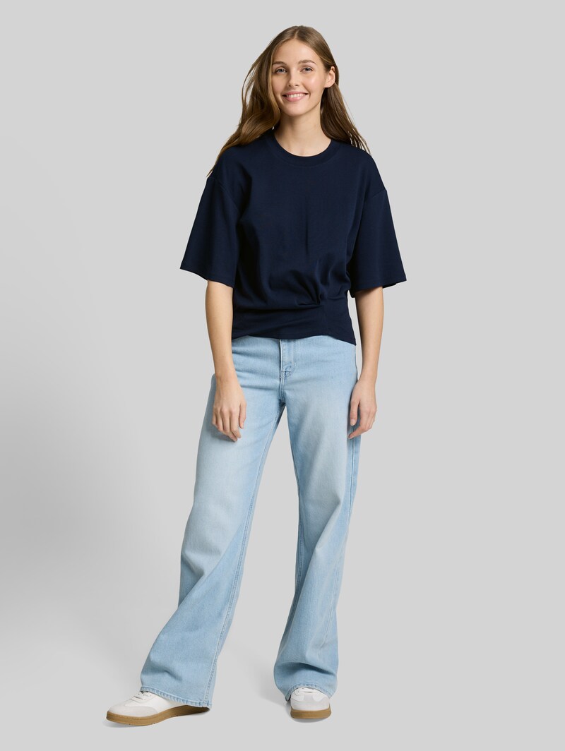 Tom Tailor T-Shirt mit Knotendetail - Sky Captain Blue