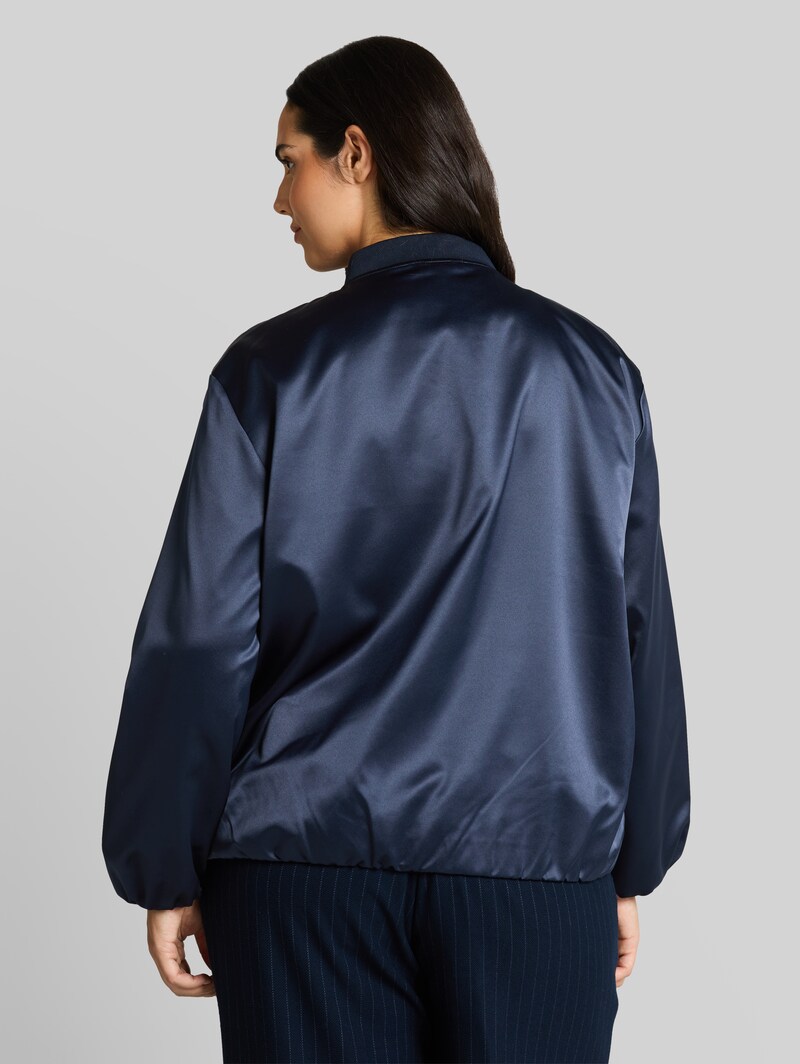Tom Tailor Plus Size - Satin Blouson Jacke mit Bomberkragen - Sky Captain Blue