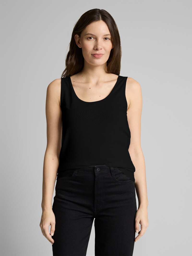 Tom Tailor Slim Fit Top mit Rundhalsausschnitt - Deep Black