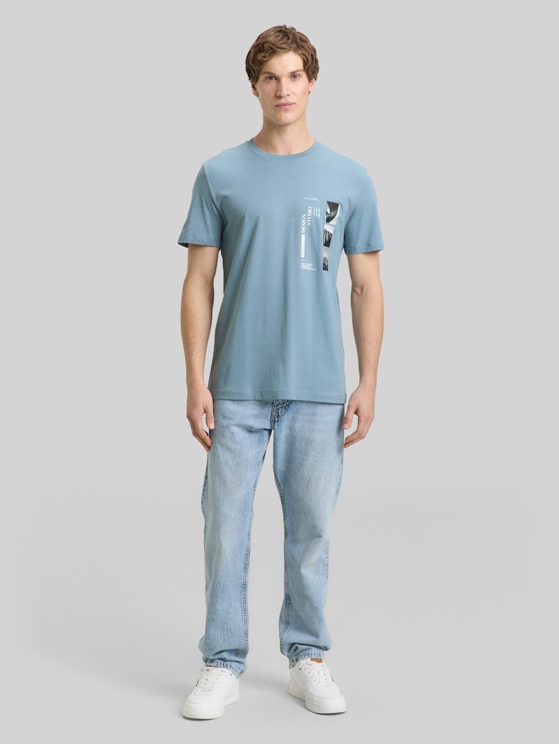 Tom Tailor T-Shirt mit Fotoprint - Citadel Blue