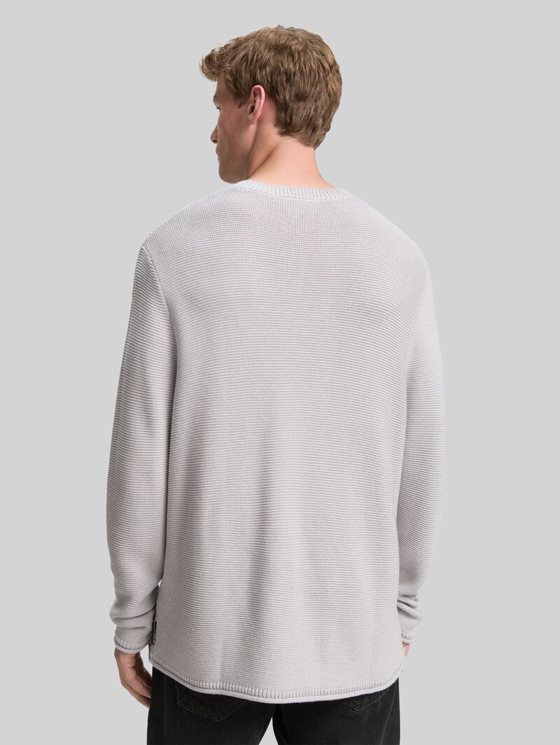 Tom Tailor Relaxed Fit Strickpullover - Light Stone Grey Melange