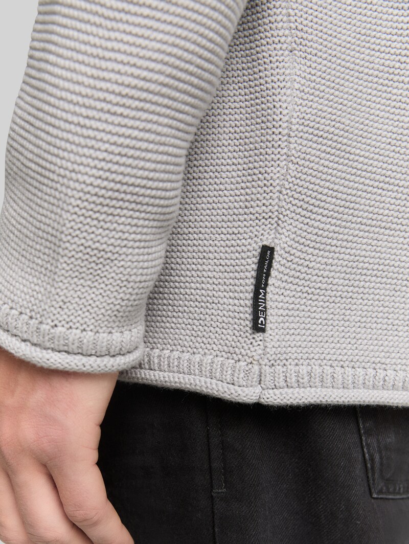 Tom Tailor Relaxed Fit Strickpullover - Light Stone Grey Melange