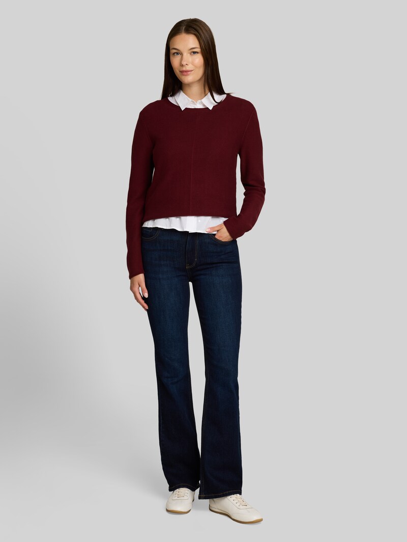Tom Tailor Strickpullover aus Baumwolle - Preppy Plum