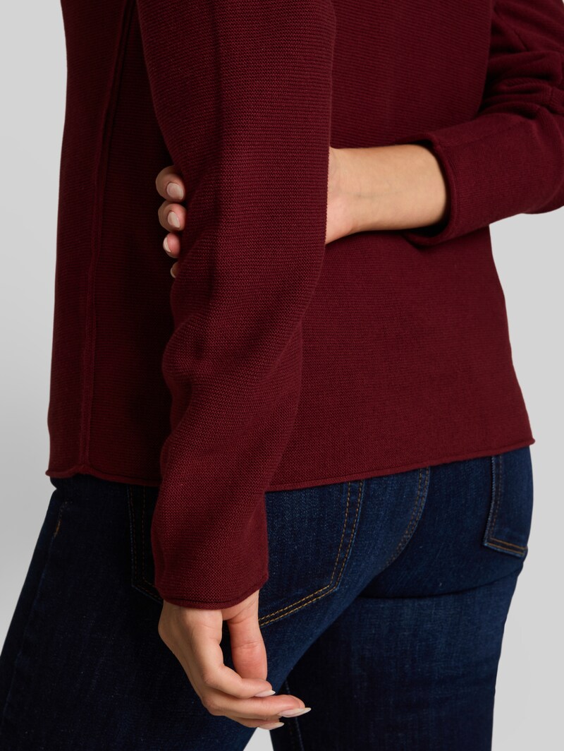Tom Tailor Strickpullover aus Baumwolle - Preppy Plum