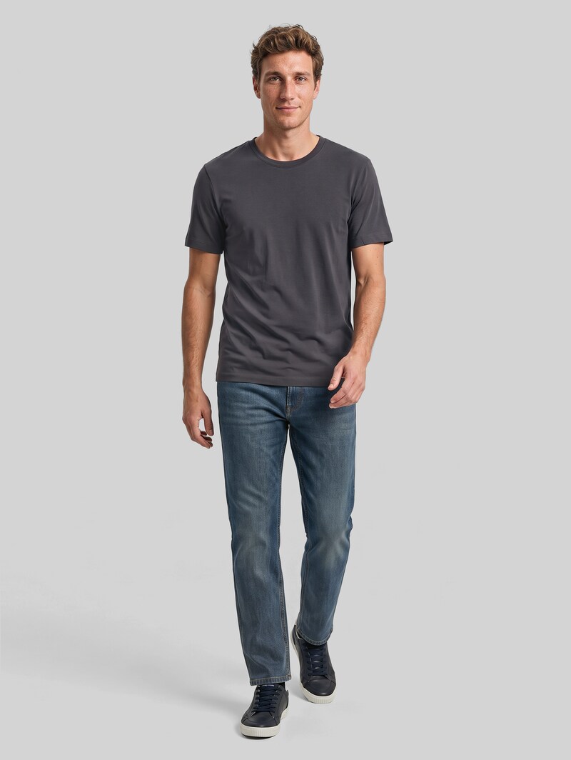 Tom Tailor Piqué T-Shirt mit Stretch - Tarmac Grey