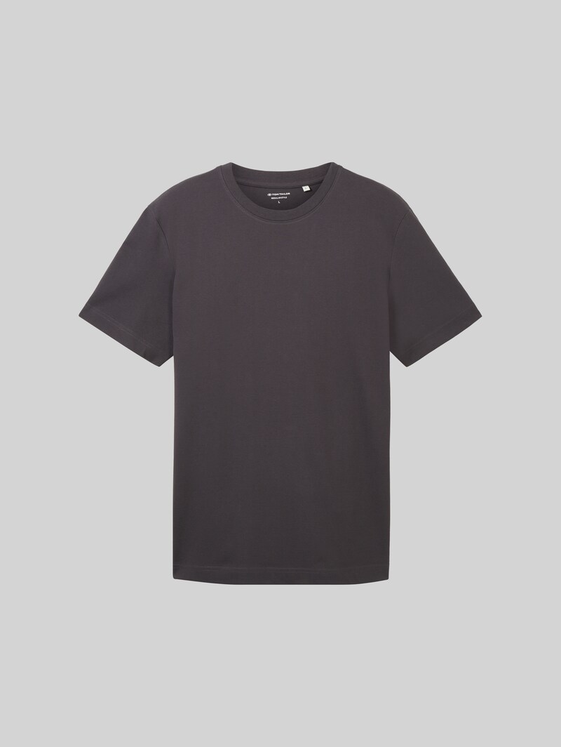 Tom Tailor Piqué T-Shirt mit Stretch - Tarmac Grey