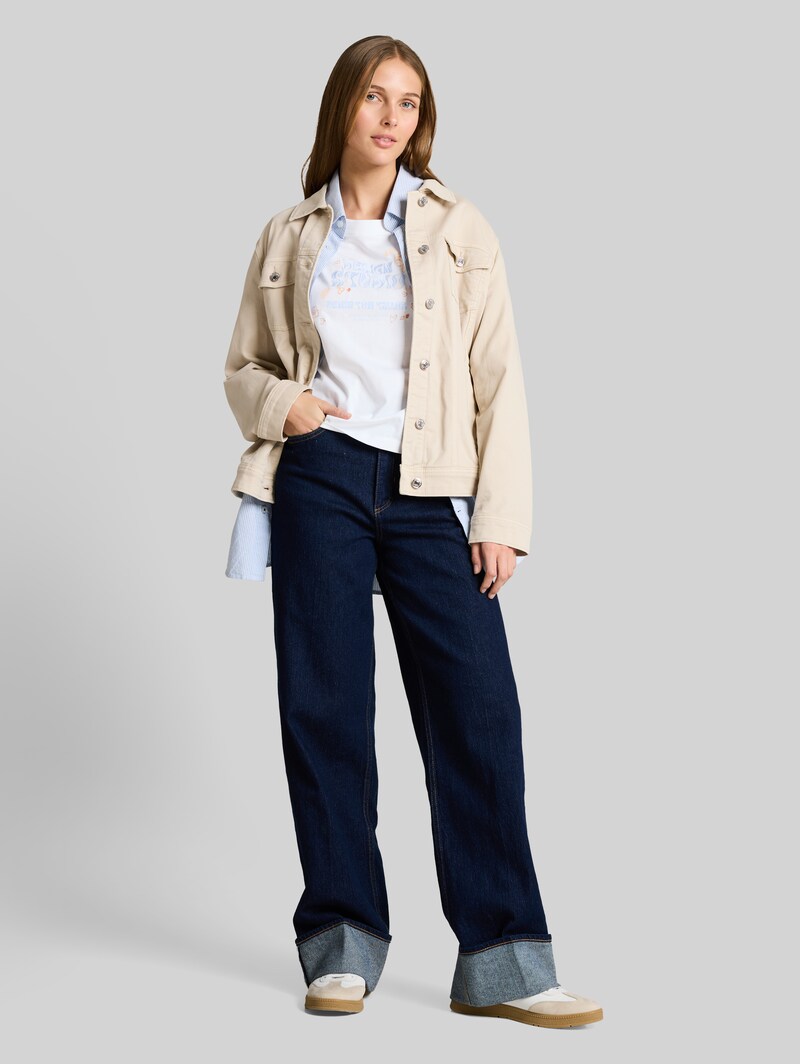 Tom Tailor Loose Fit T-Shirt mit Stickerei - White