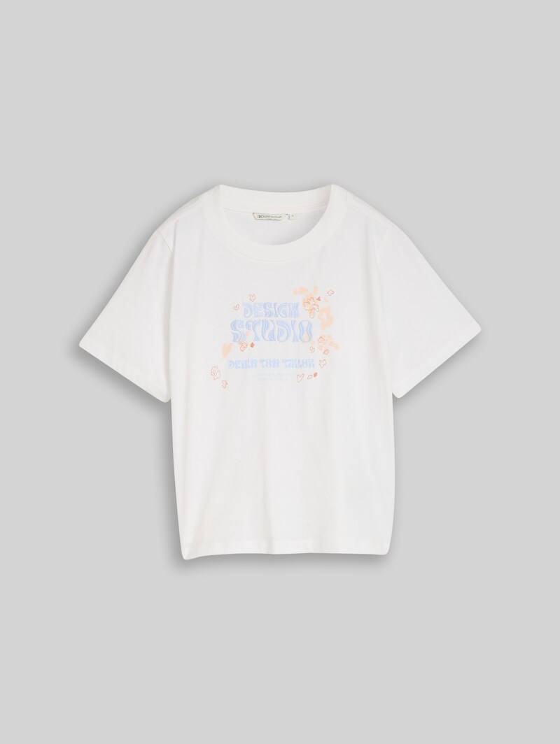 Tom Tailor Loose Fit T-Shirt mit Stickerei - White