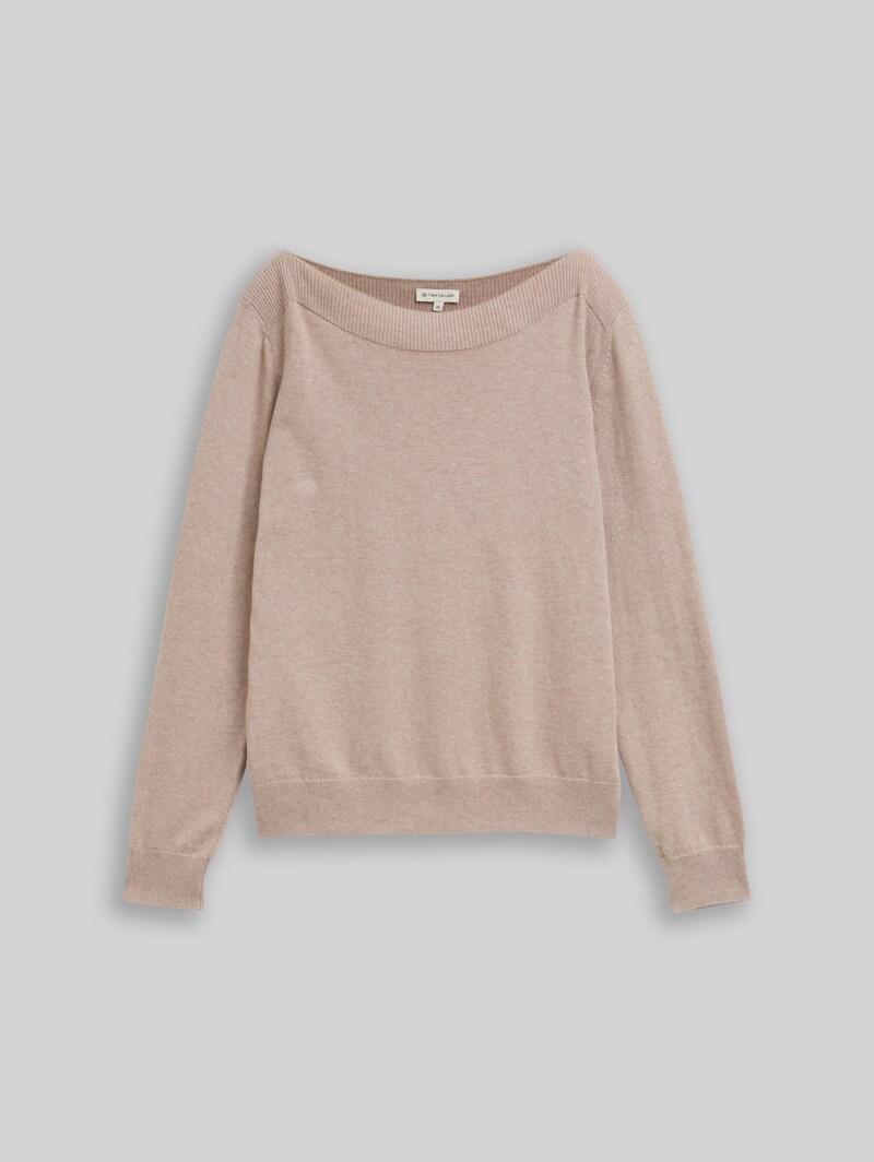 Tom Tailor Strickpullover mit Kaschmir-Anteil - Soft Taupe Melange
