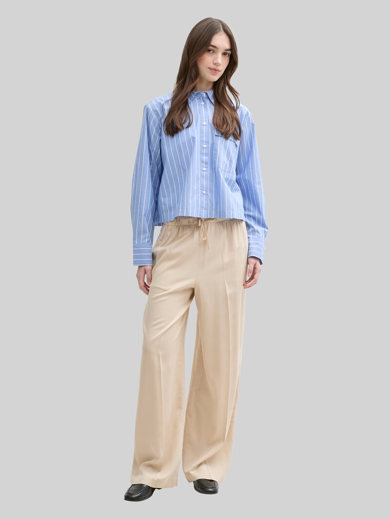 Tom Tailor Wide Leg Paperpag Hose - Light Breeze