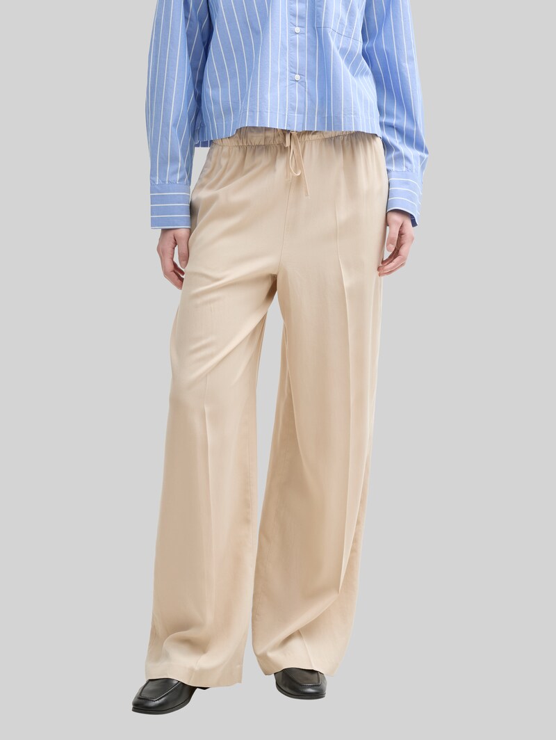 Tom Tailor Wide Leg Paperpag Hose - Light Breeze