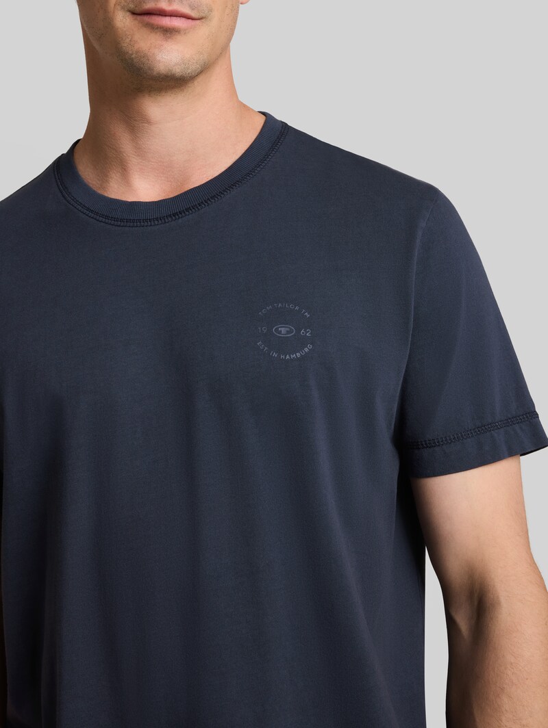 Tom Tailor T-Shirt mit Logo-Print - Sky Captain Blue