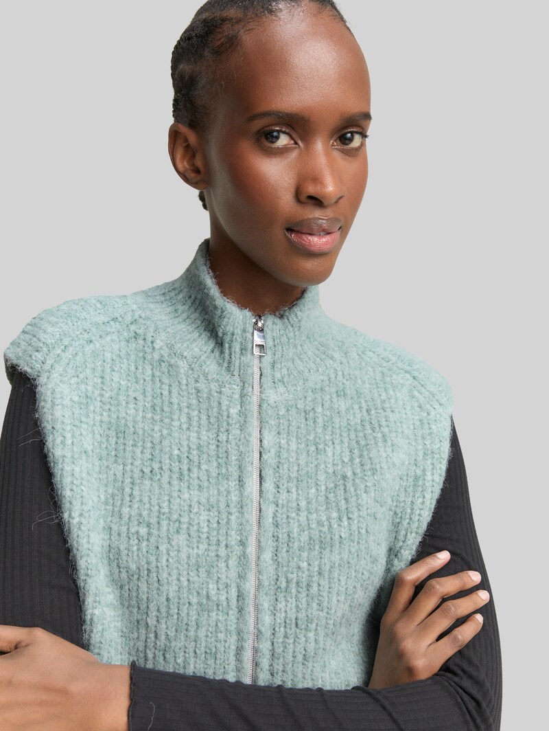 Tom Tailor Pullunder mit Stehkragen - Silver Cloud Blue Melange