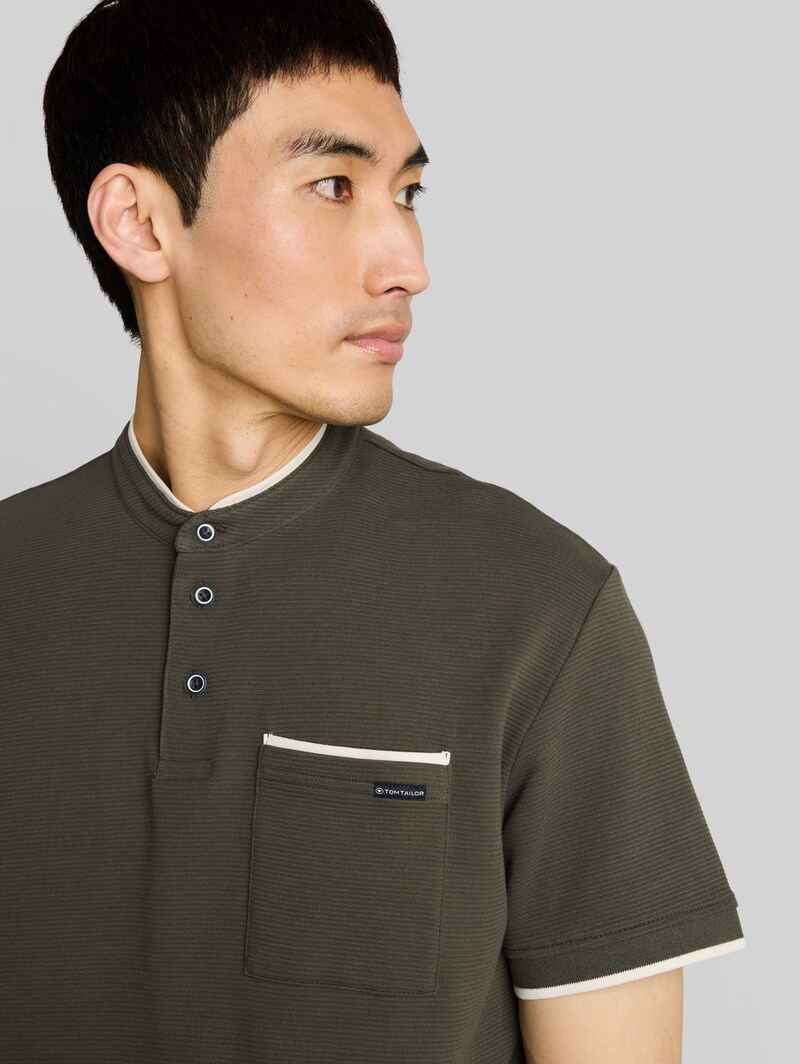 Tom Tailor Poloshirt mit Brusttasche - Leaf Green Ottoman