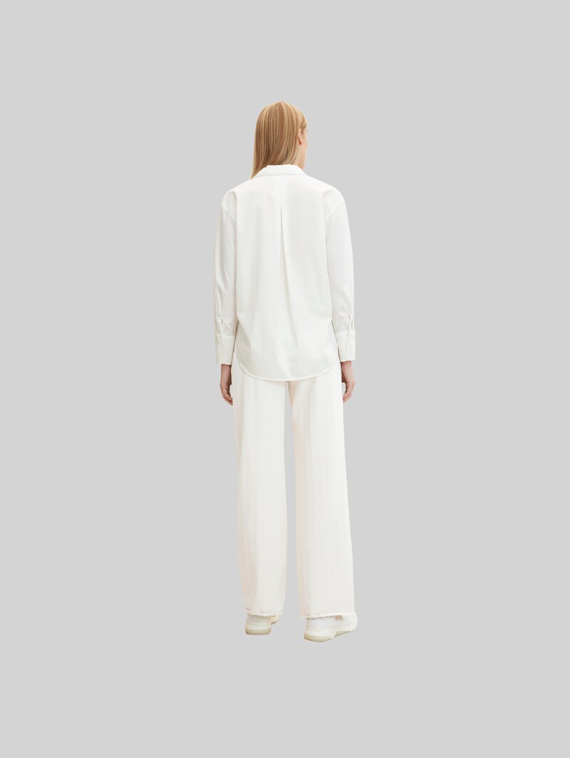Tom Tailor Loose Fit Bluse mit Brusttasche - Whisper White