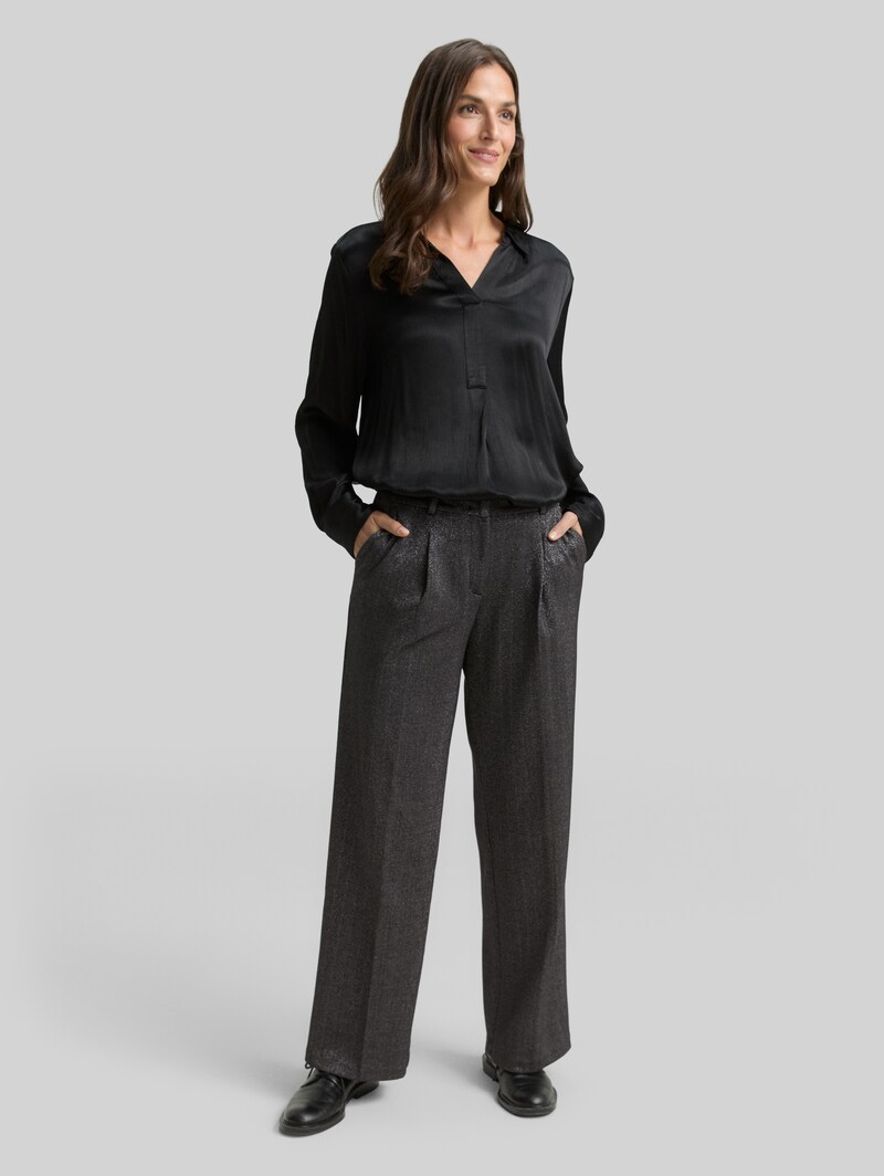 Tom Tailor TTLEA WIDE Hose mit Glitzer-Effekt - Glitter Fabric