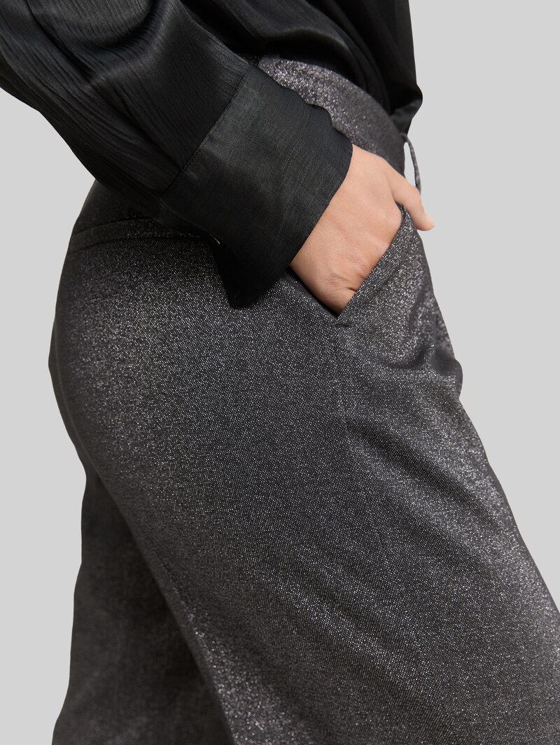 Tom Tailor TTLEA WIDE Hose mit Glitzer-Effekt - Glitter Fabric